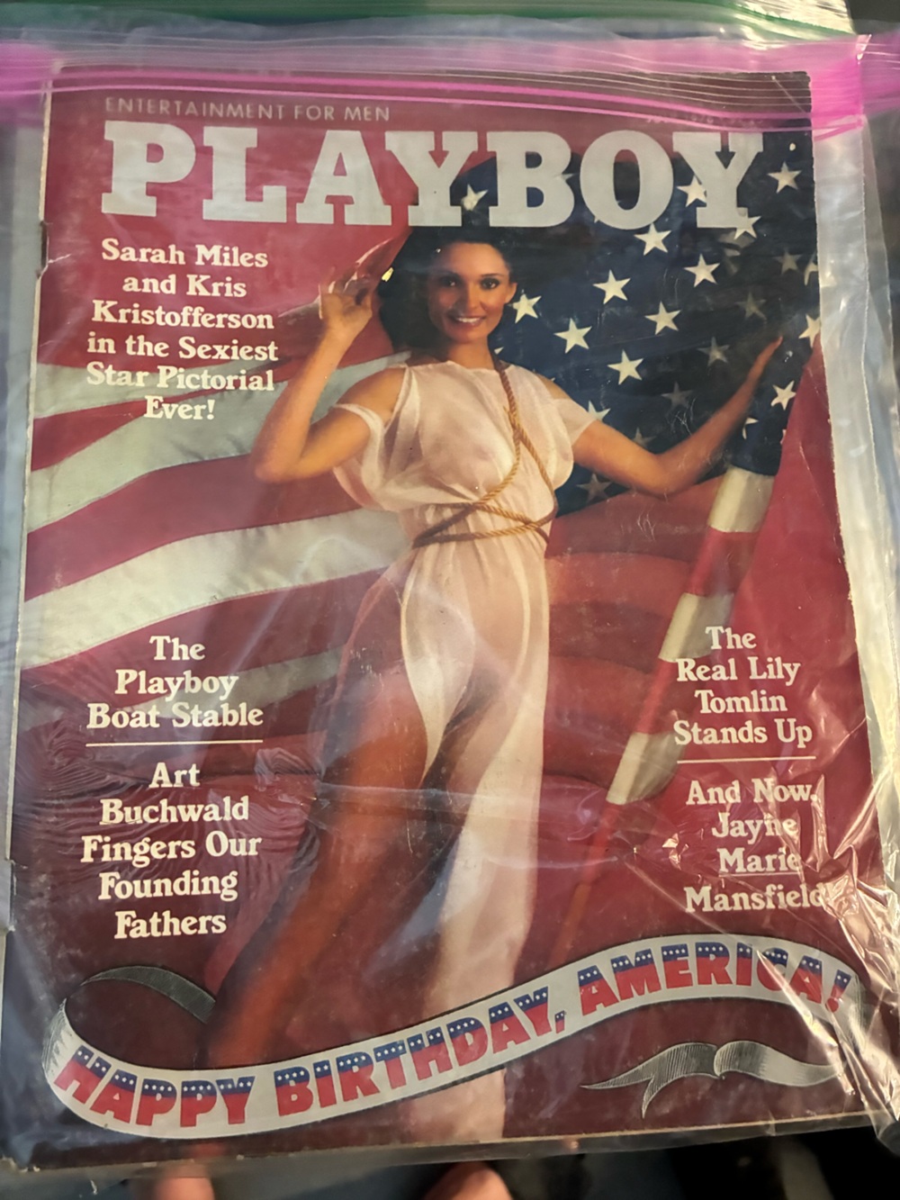 PLAYBOY Red White Blue Vintage Flag Cover